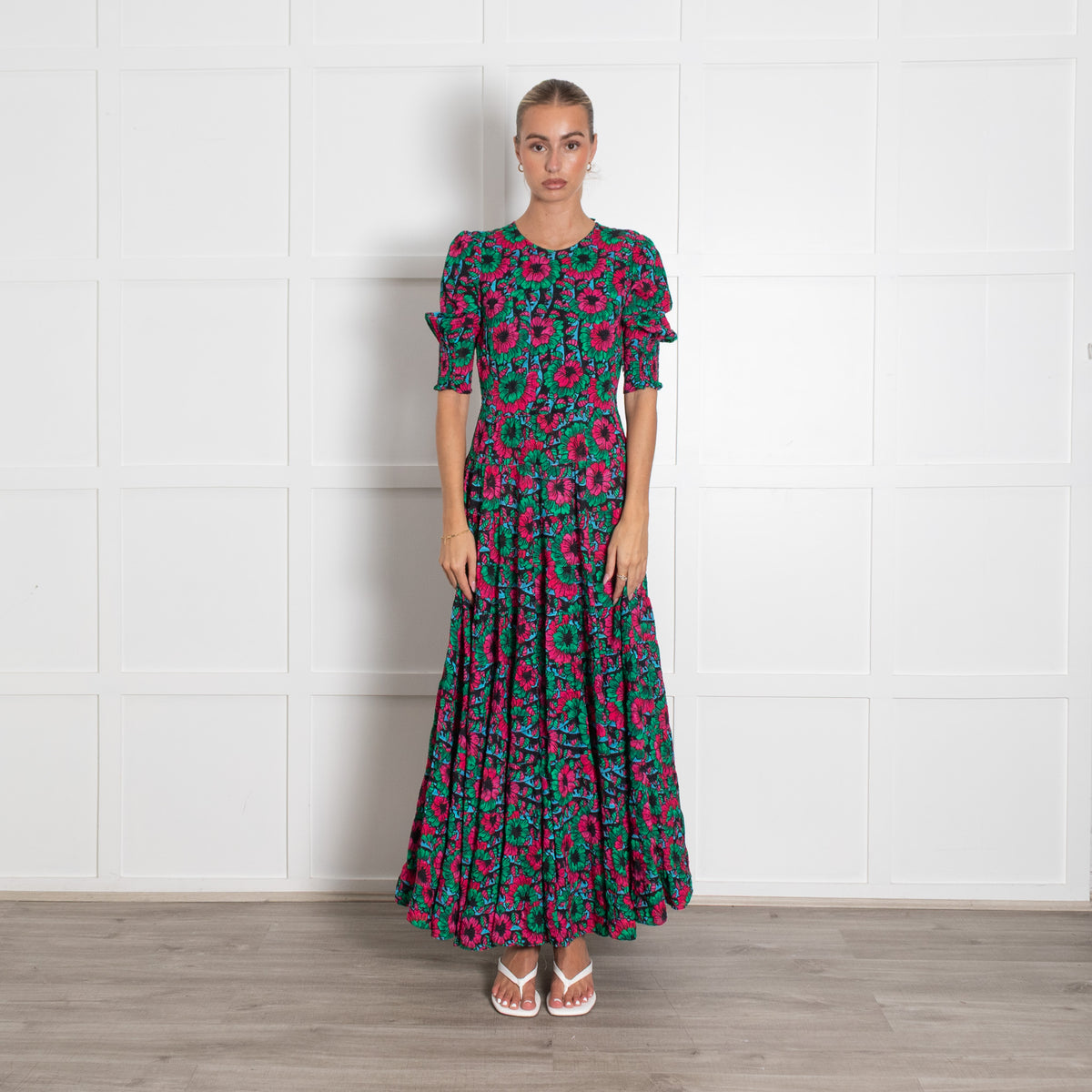 Rixo Floral Gemma Midi Dress