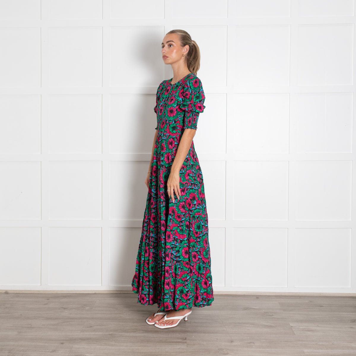 Rixo Floral Gemma Midi Dress
