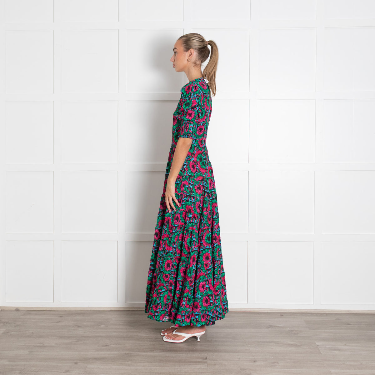 Rixo Floral Gemma Midi Dress