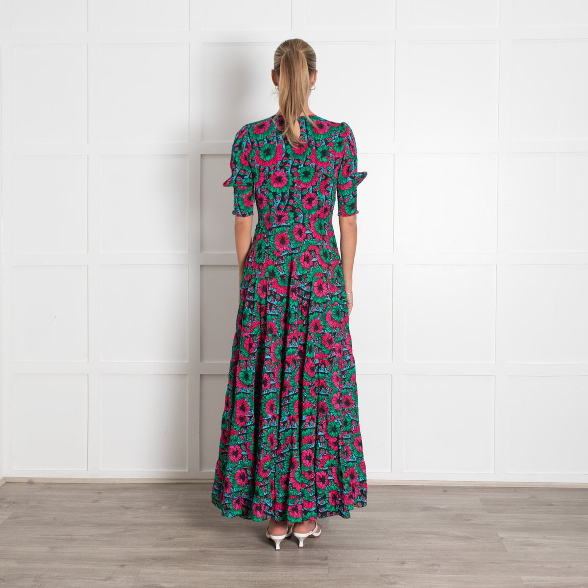 Rixo Floral Gemma Midi Dress