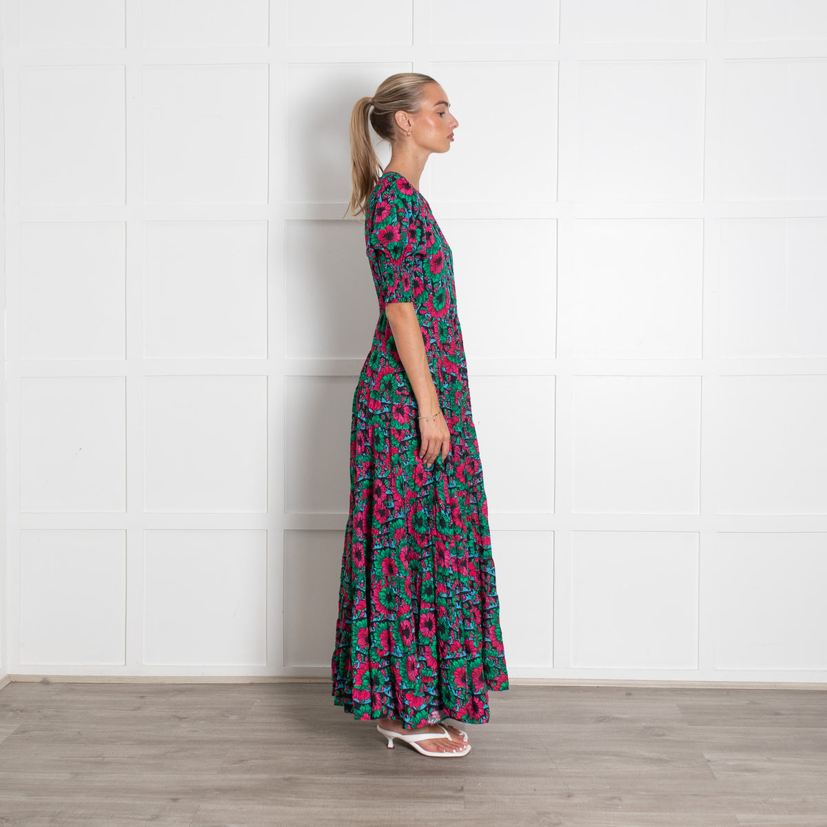 Rixo Floral Gemma Midi Dress
