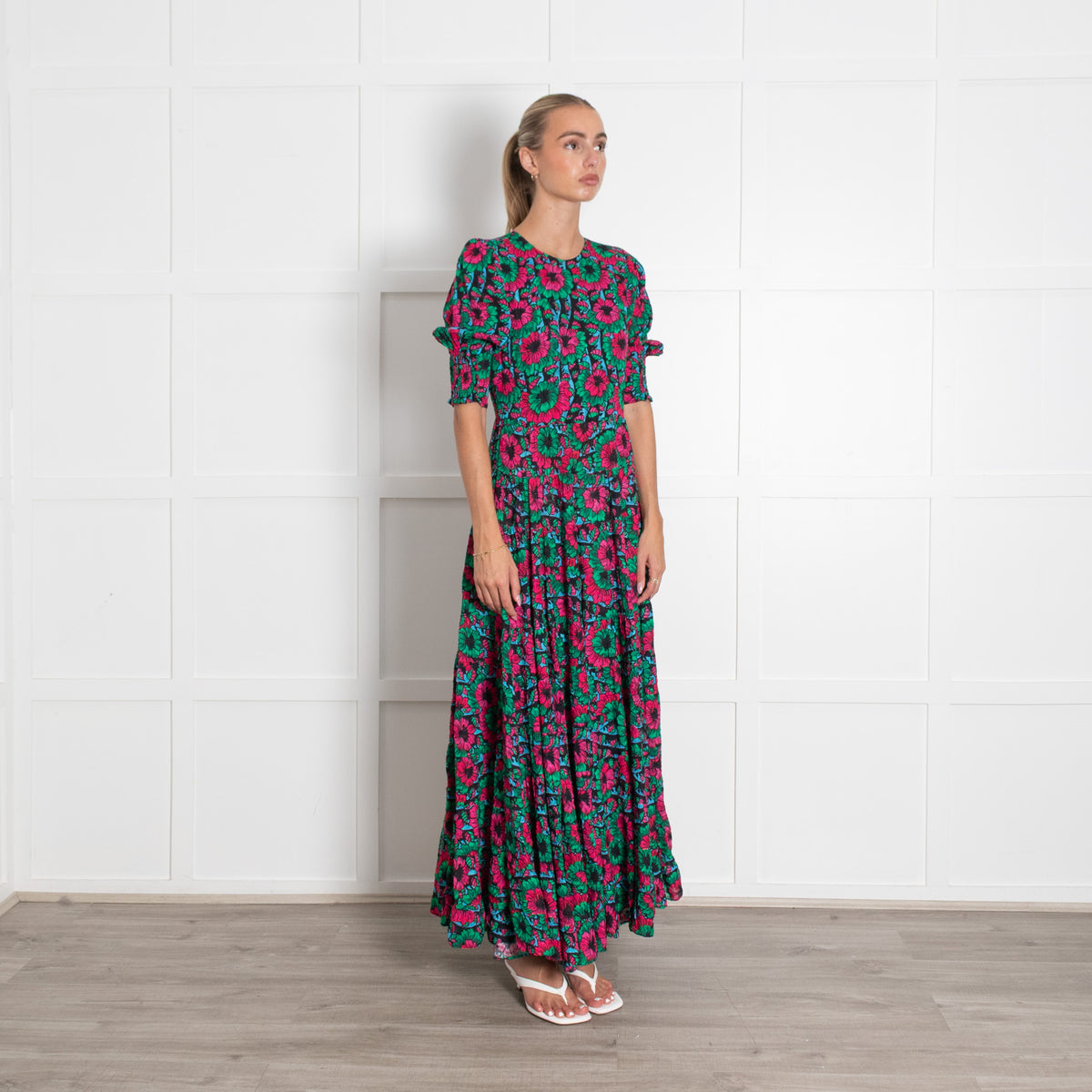 Rixo Floral Gemma Midi Dress