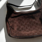 Gucci Brown Gucissima Suede Hobo Bag