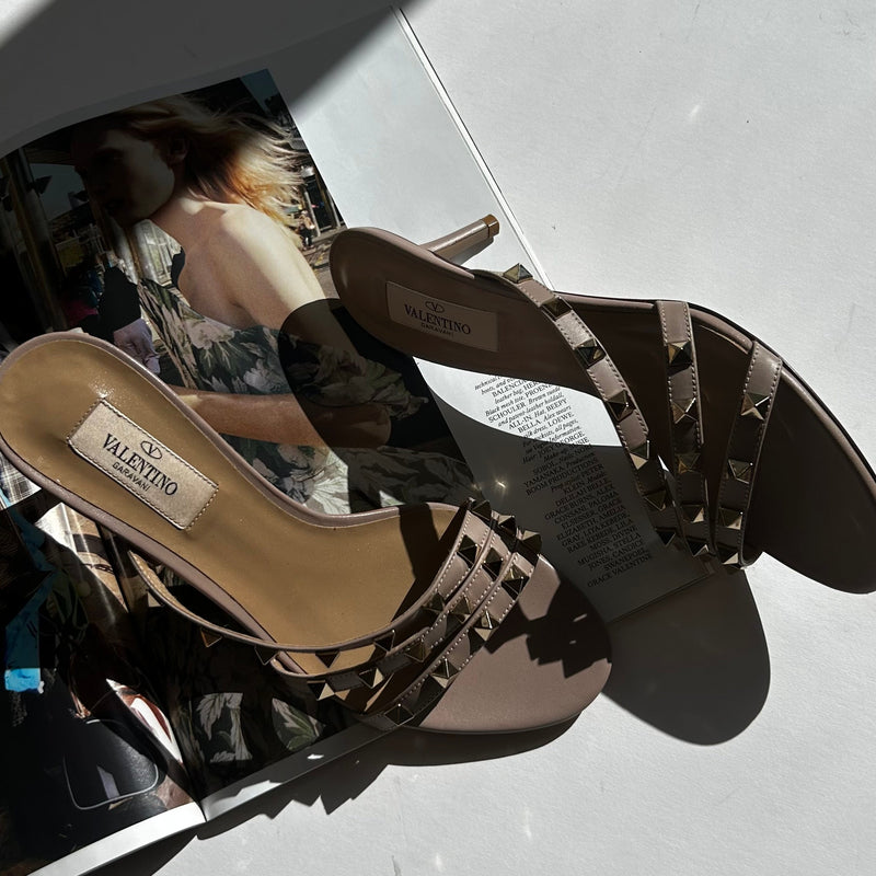 Valentino Garavani Rockstud Strappy Toe Mule