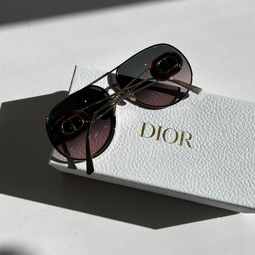 Christian Dior Bobby Oversized Aviator Sunglasses with Grey