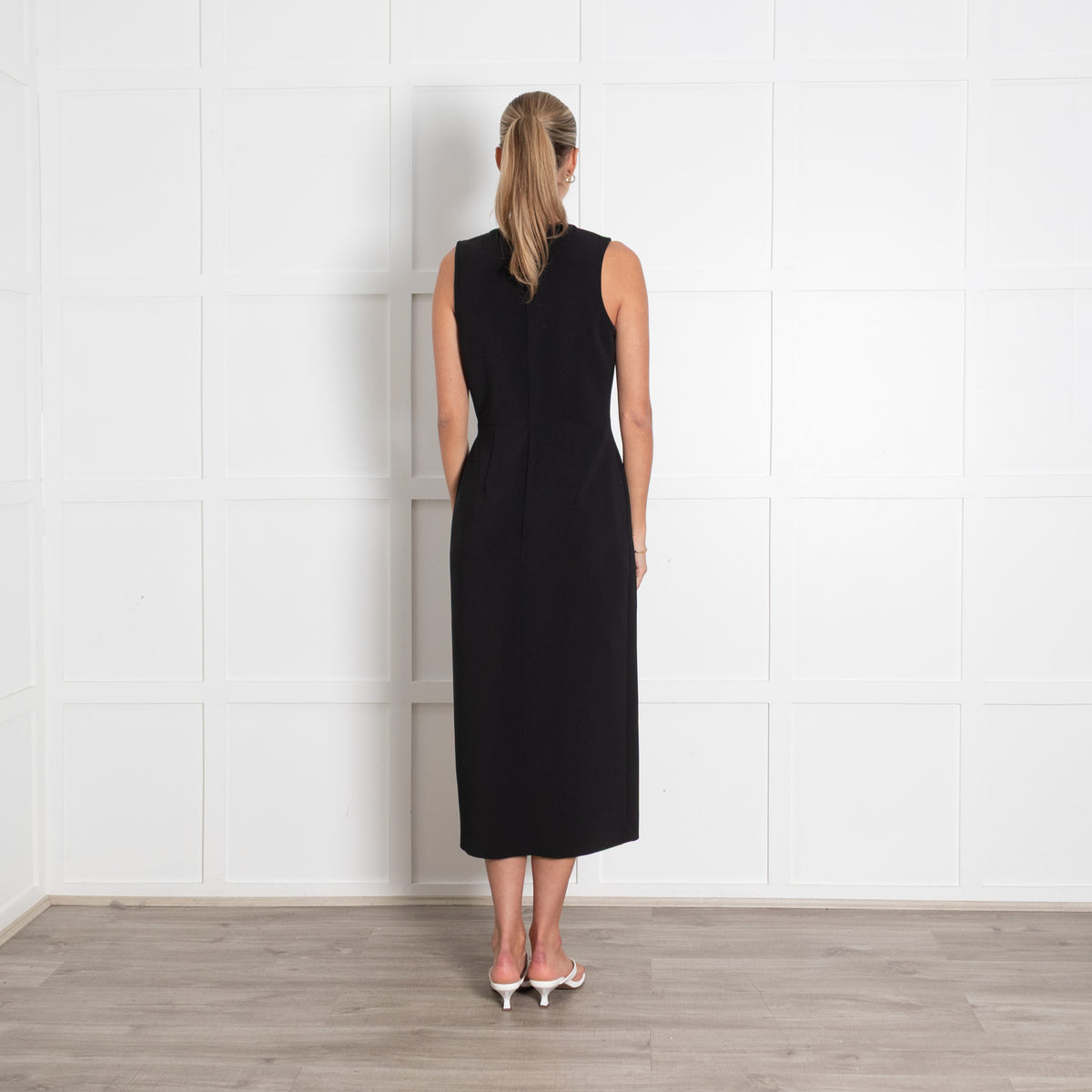 Claudie Pierlot Black Sleeveless Dress With Front Buttons