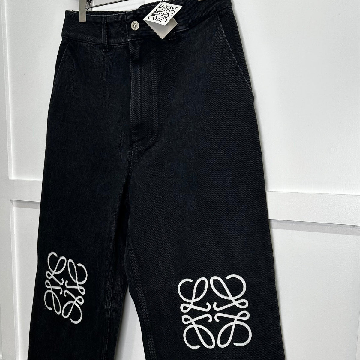 Loewe  Anagram Grey Jeans With White Embossed Logo