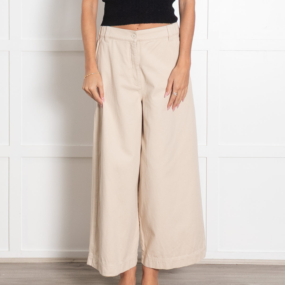 Weekend Maxmara Cream Wide Leg Trousers