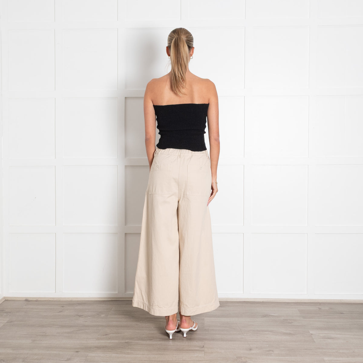 Weekend Maxmara Cream Wide Leg Trousers