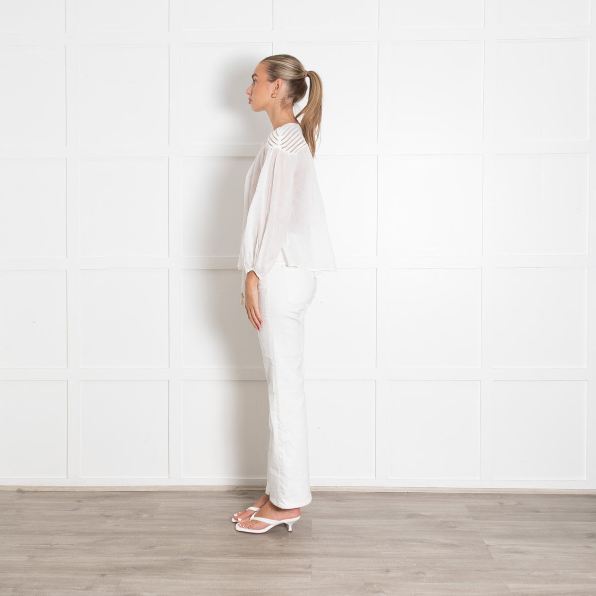 Zimmermann White Jude Crochet Trimmed Ramie Blouse
