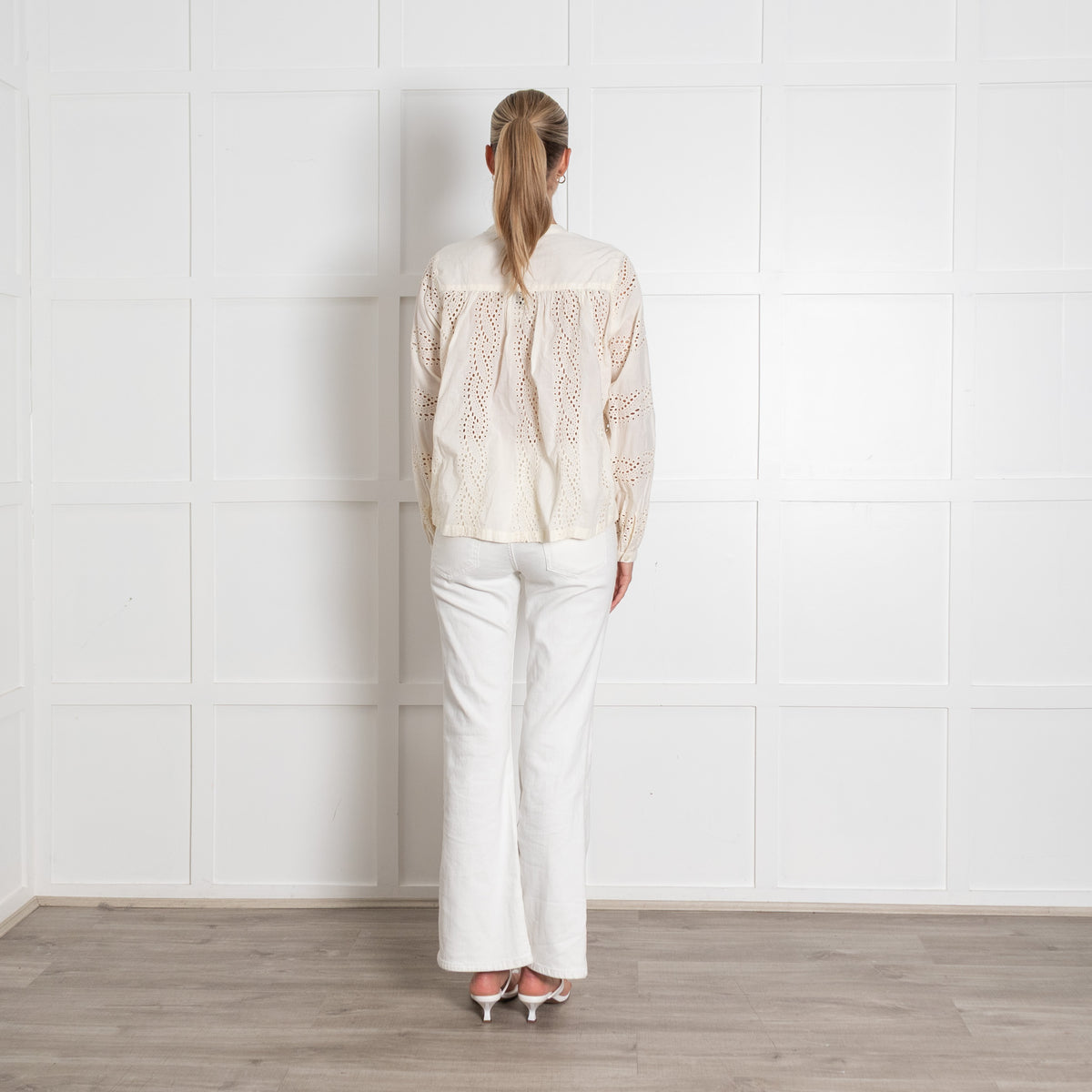 Scotch & Soda Cream Broderie Cotton Blouse