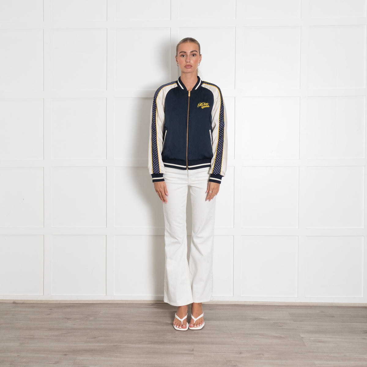 Scotch and Soda Blue 'Making Waves' Reversible Bomber Jacket