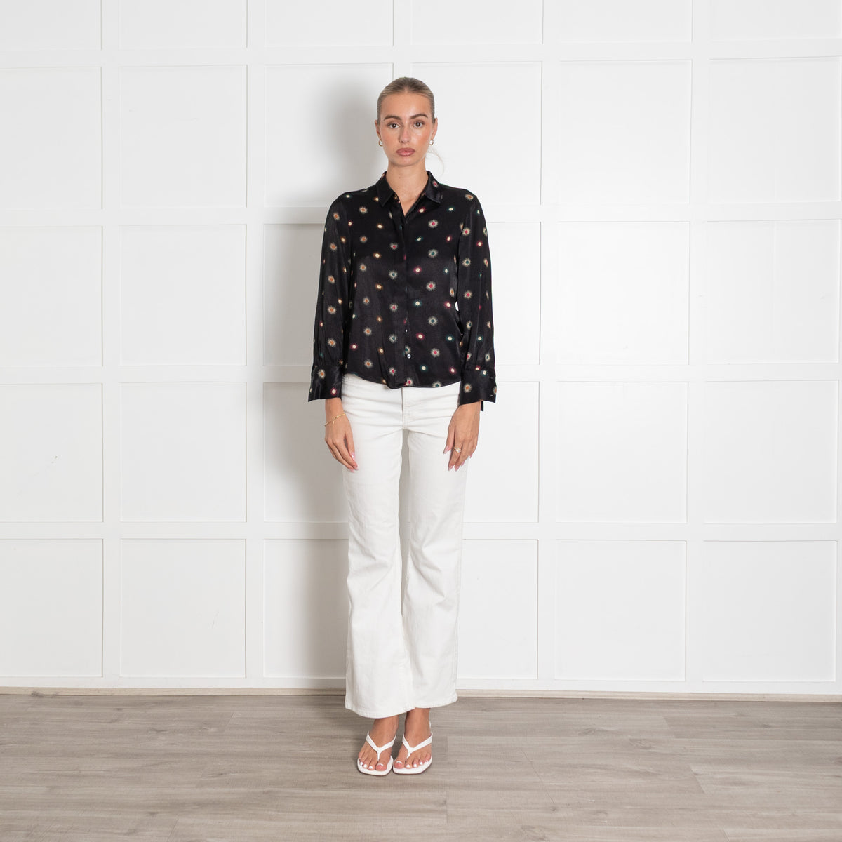 Scotch & Soda Black Star Print Collared Blouse
