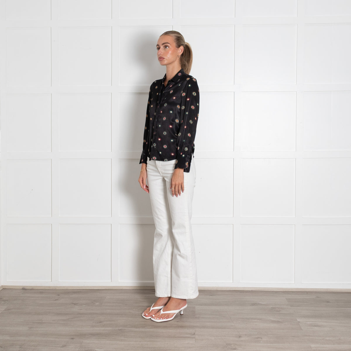 Scotch & Soda Black Star Print Collared Blouse