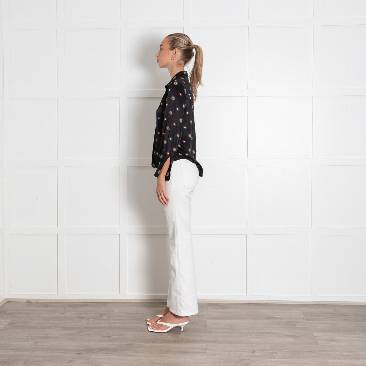Scotch & Soda Black Star Print Collared Blouse