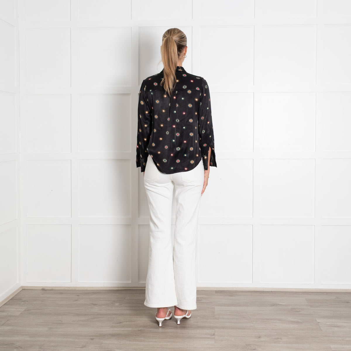 Scotch & Soda Black Star Print Collared Blouse