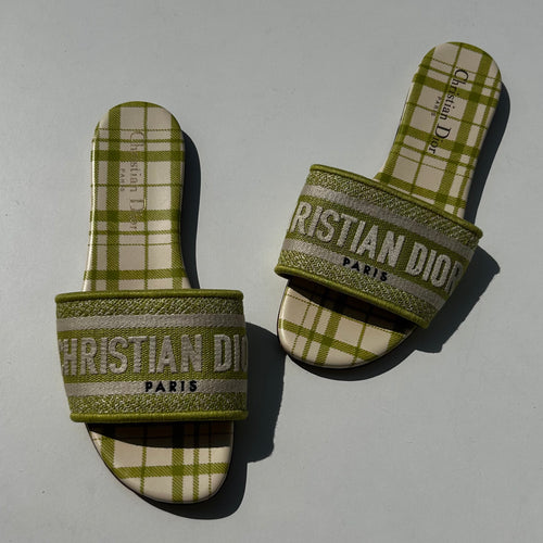 Dior Green Dway Logo Mules