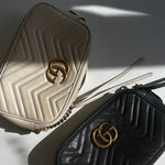 Gucci Cream Quilted GG Marmont Small Camera Bag