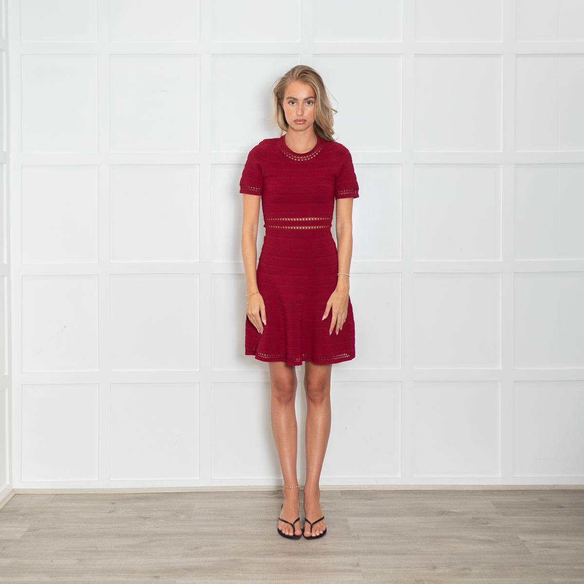 Sandro Burgundy Knitted Mini Dress – Phoenix Style
