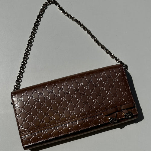 Gucci Rose Gold Long Wallet With Chain
