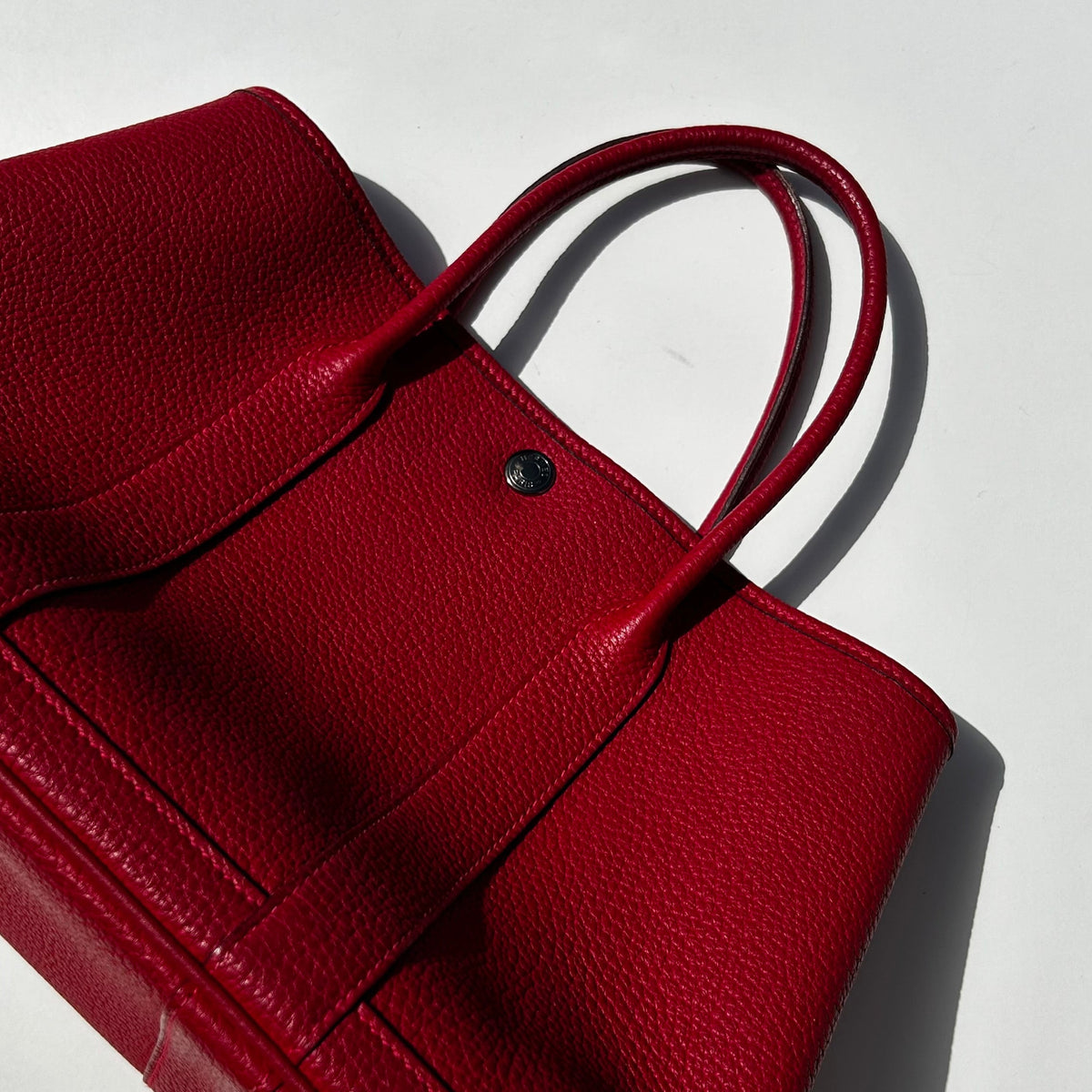 Hermes Rouge Garden Party 30 Togo Leather Bag