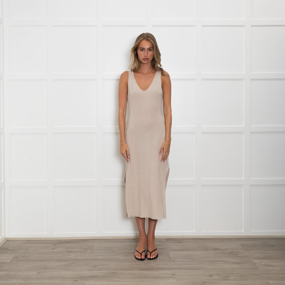 Viktoria & Woods Beige Miami Cotton & Hemp Dress