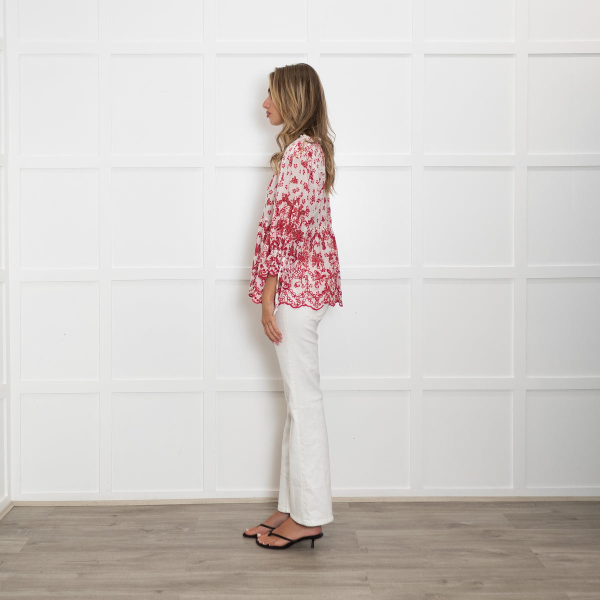 ByTimo Red & White Broderie Anglaise Blouse
