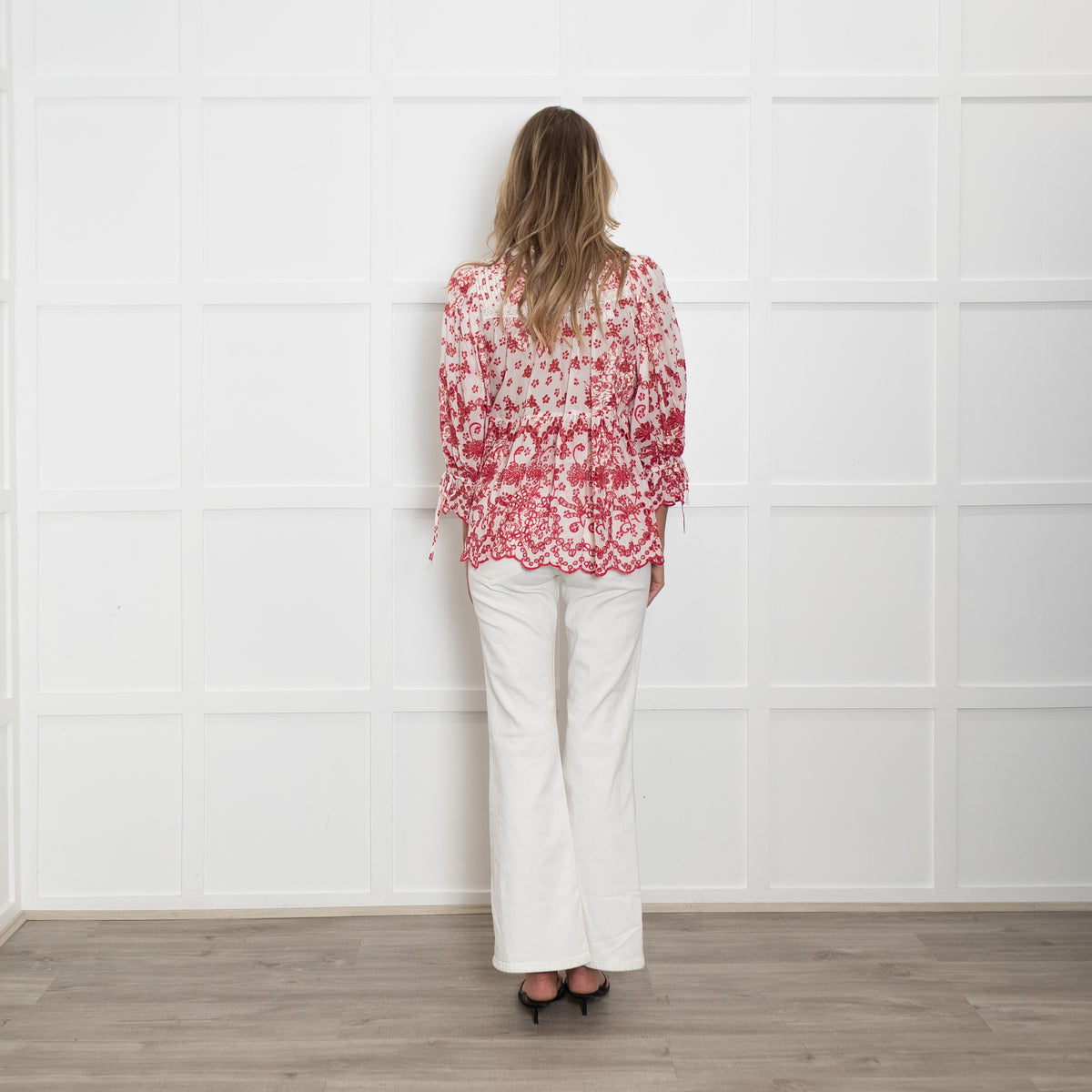 ByTimo Red & White Broderie Anglaise Blouse