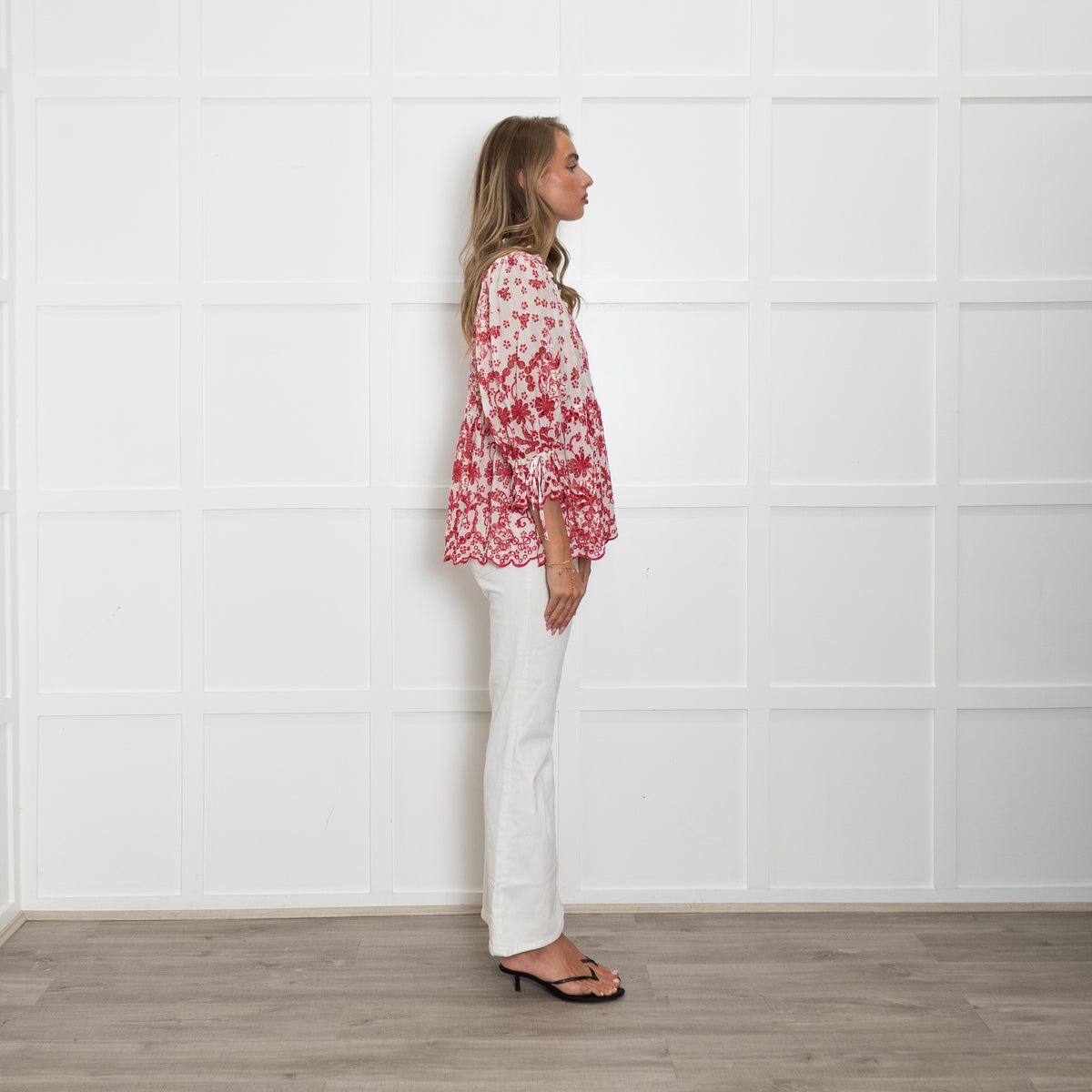 ByTimo Red & White Broderie Anglaise Blouse