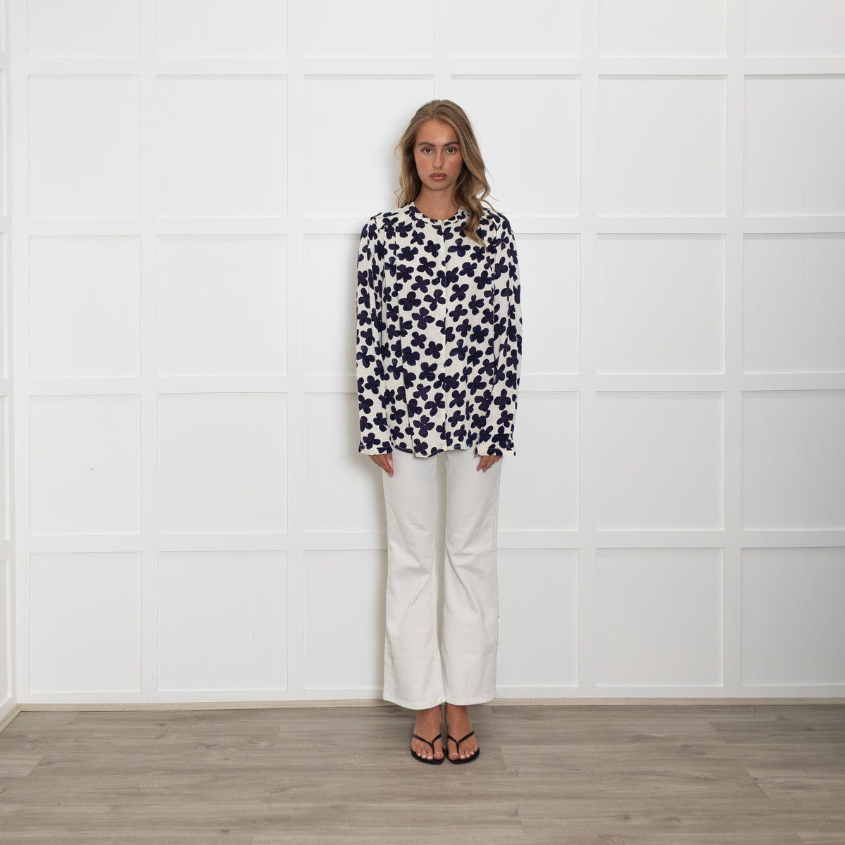 Fabienne Chapot Navy And White Sunset Top
