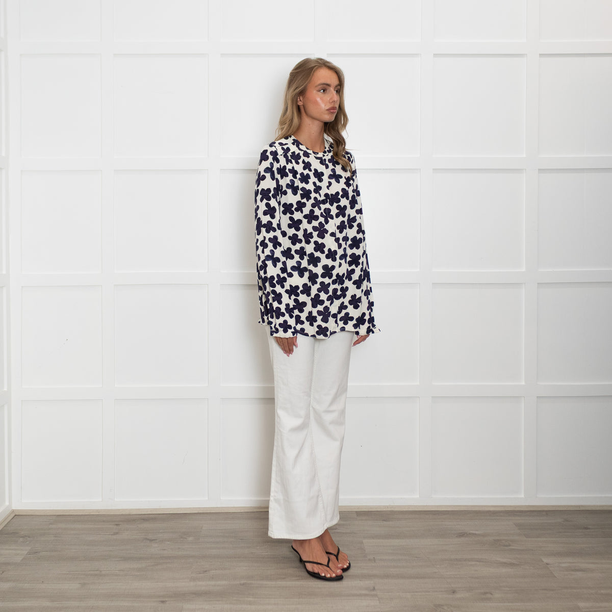 Fabienne Chapot Navy And White Sunset Top
