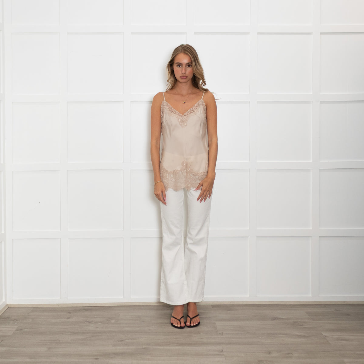 Gold Hawk Champagne Lace Camisole Top