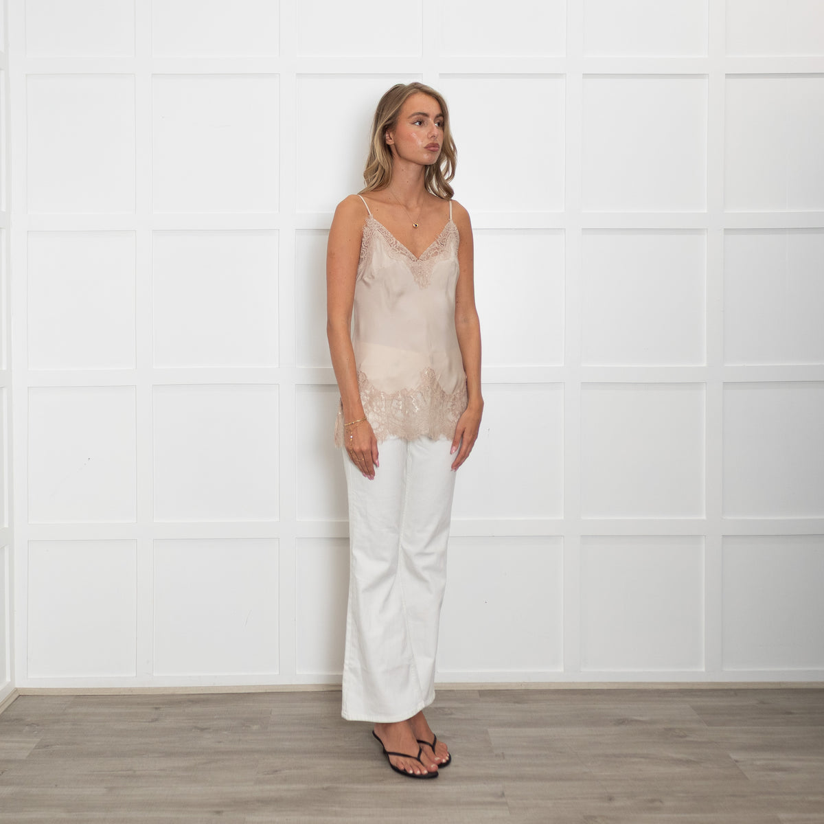 Gold Hawk Champagne Lace Camisole Top