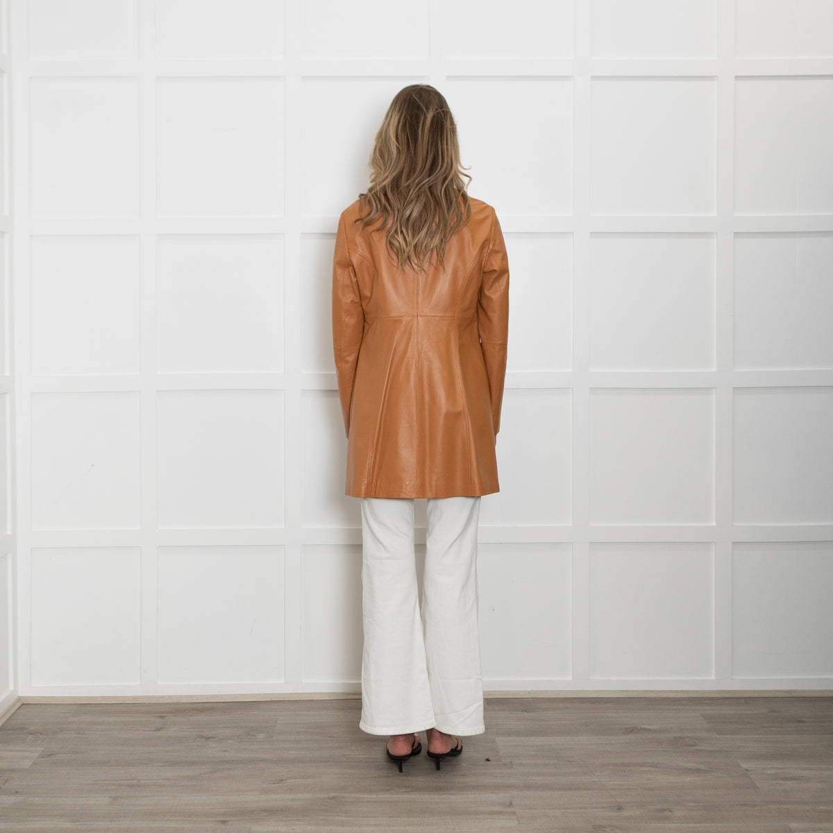 Luisa Spagnoli Tan Leather Coat