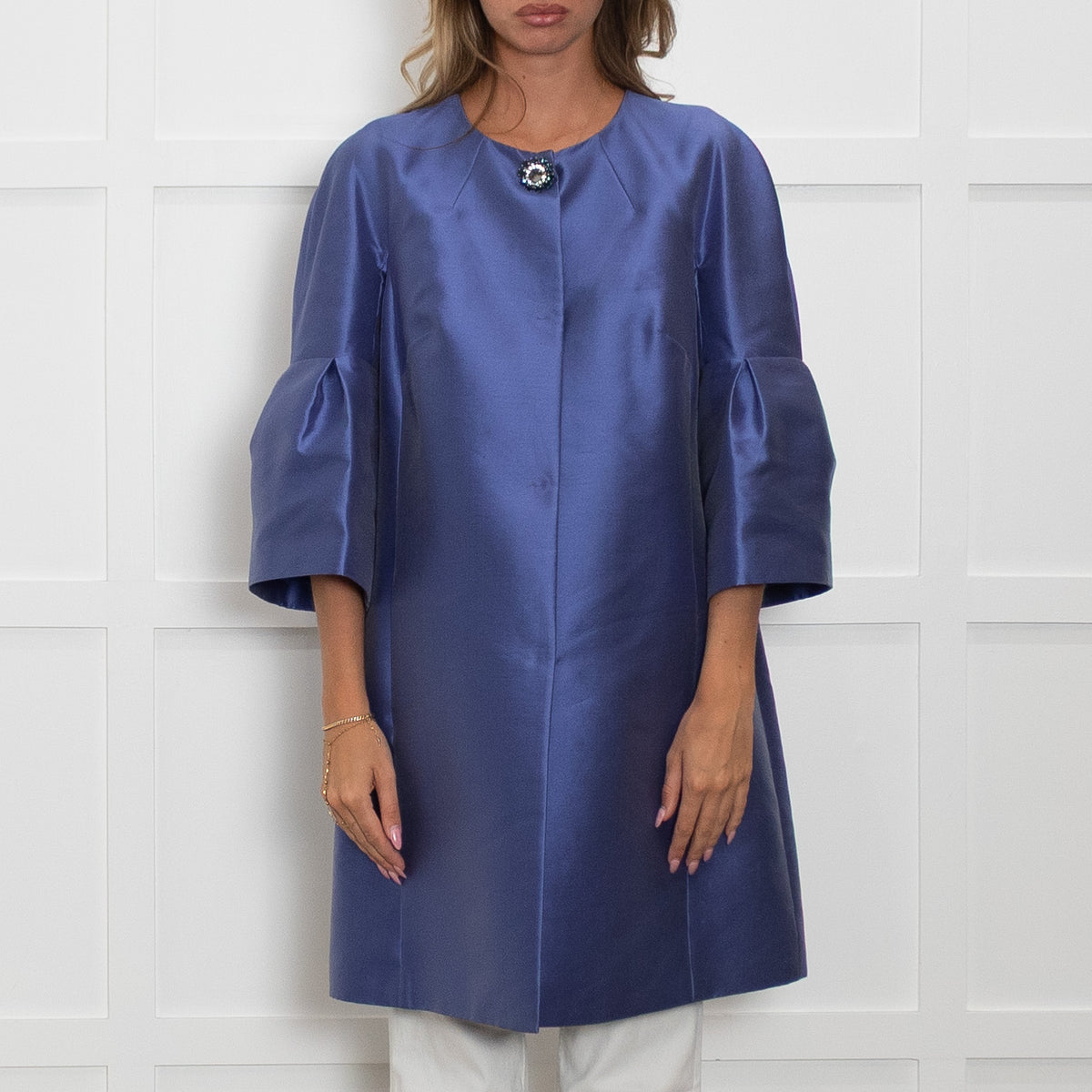 Luisa Spagnoli Purple Silk  Blend Coat