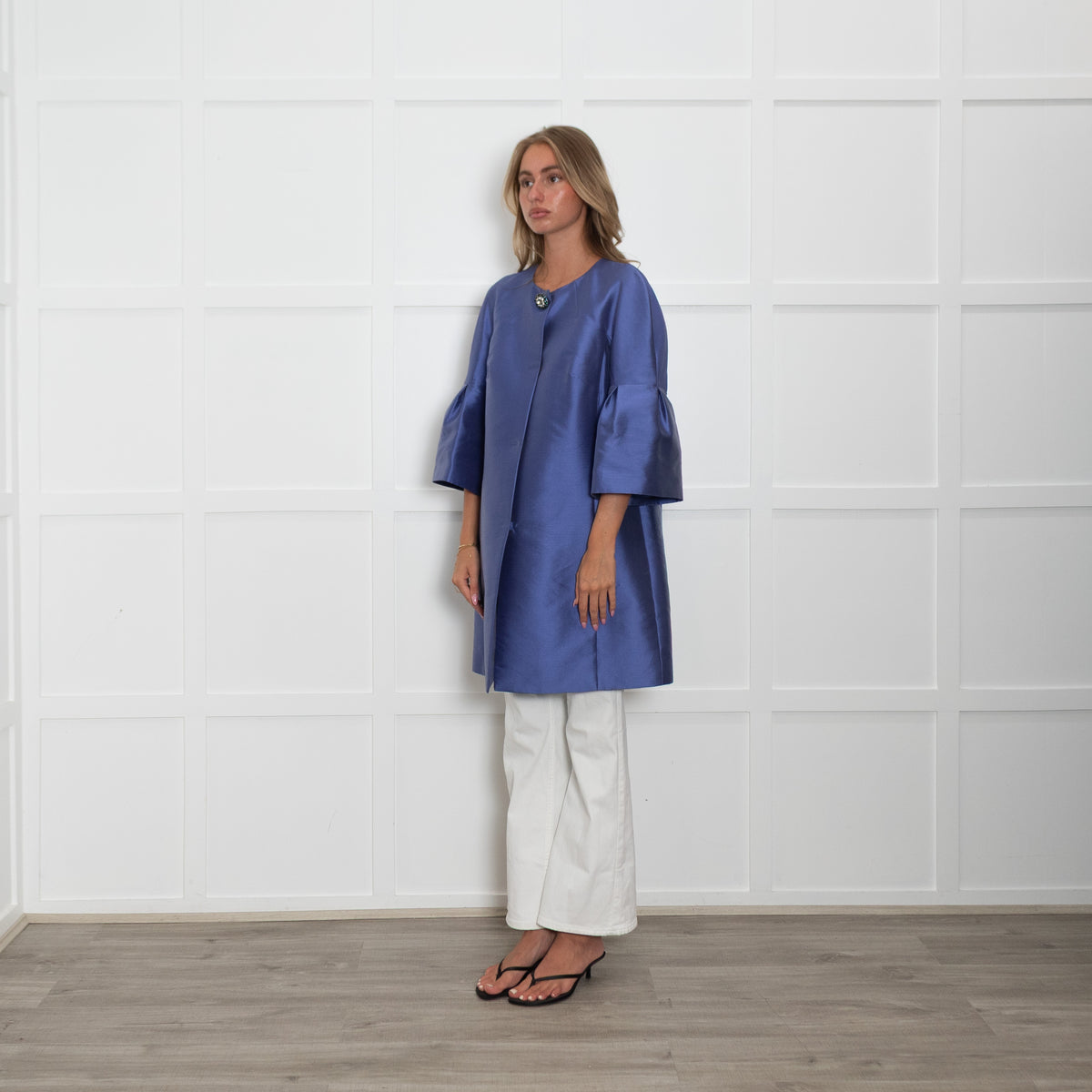 Luisa Spagnoli Purple Silk  Blend Coat
