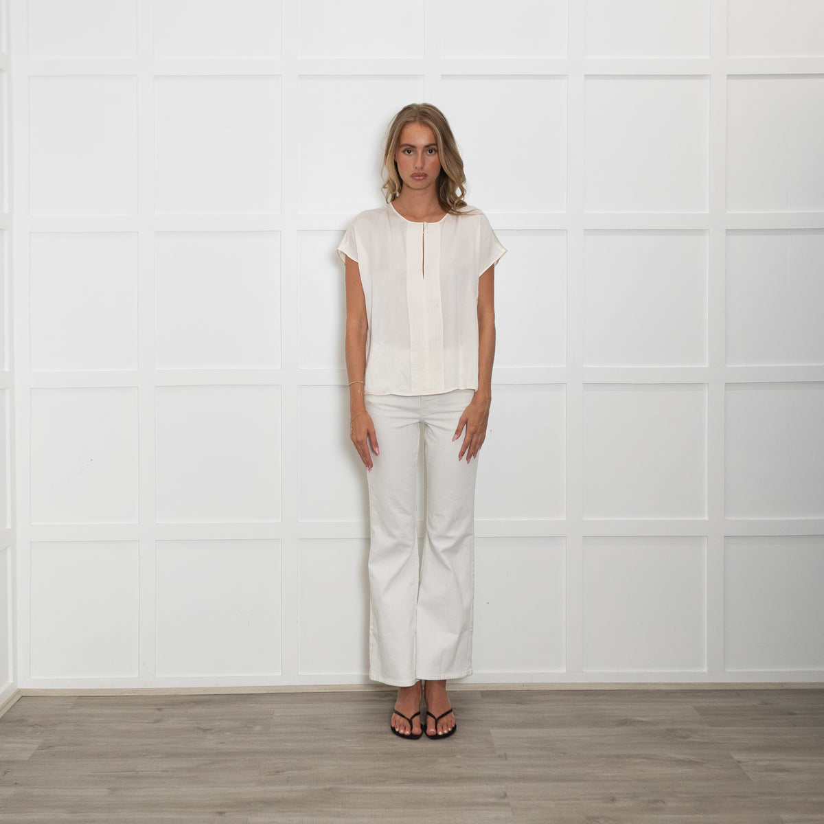Luisa Spagnoli Cream Silk Sleeveless Top