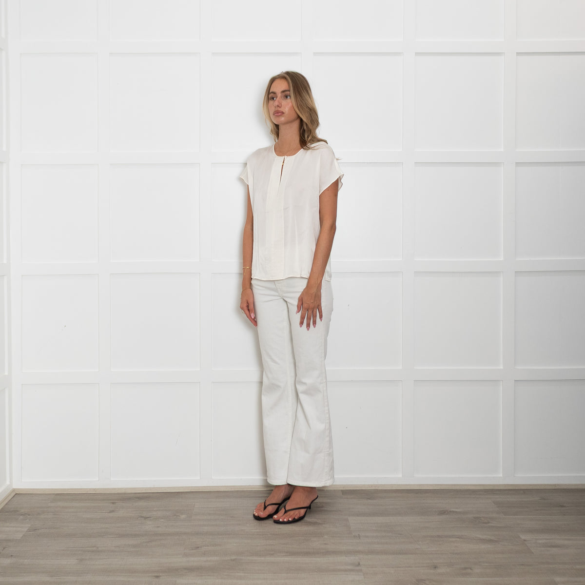 Luisa Spagnoli Cream Silk Sleeveless Top