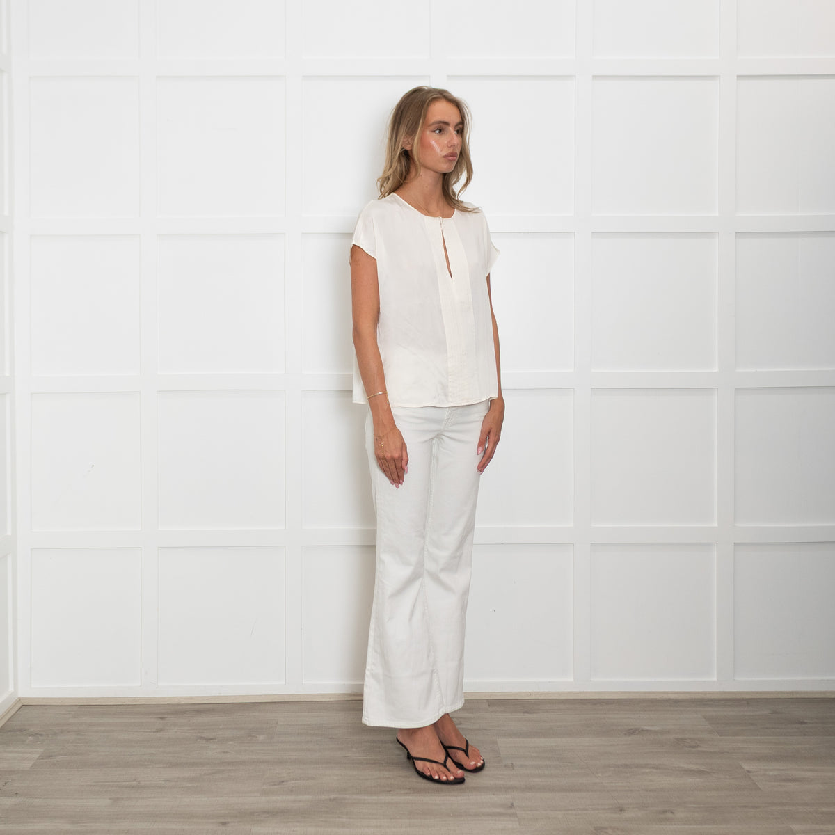 Luisa Spagnoli Cream Silk Sleeveless Top