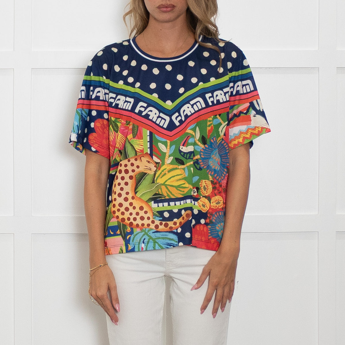 Farm Rio Multicolour Jungle Short Sleeve Top