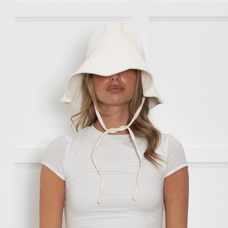 Faithfull the Brand Corduroy Cream Sun Hat