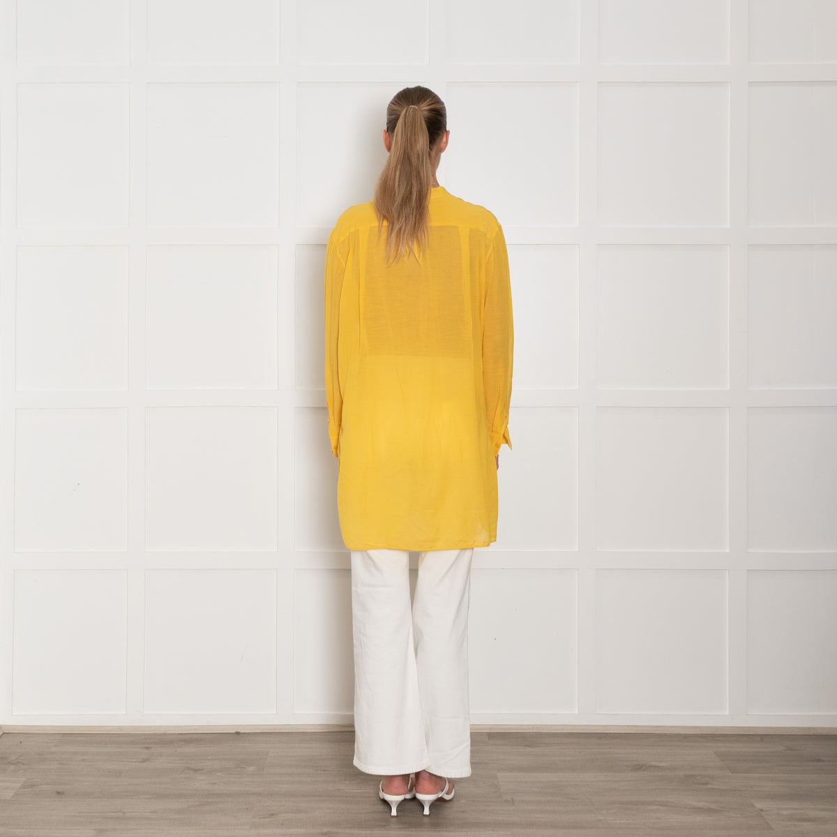 La Perla Yellow Cotton Silk Blend Long Top