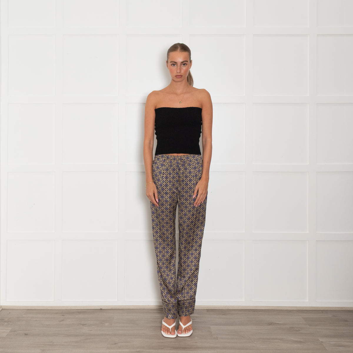 Sandro Brown Yellow Floral Trousers