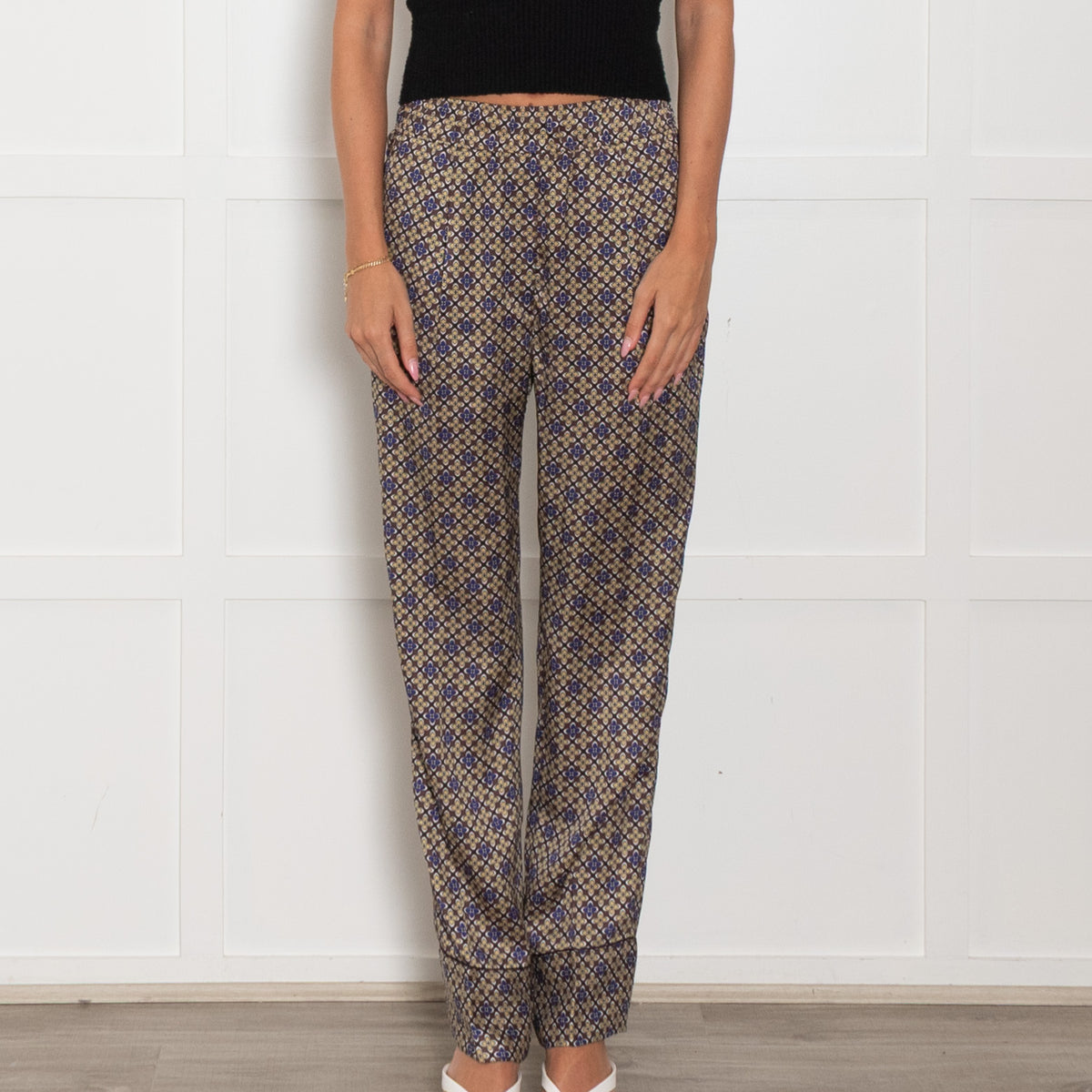 Sandro Brown Yellow Floral Trousers
