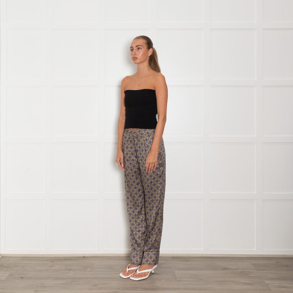 Sandro Brown Yellow Floral Trousers