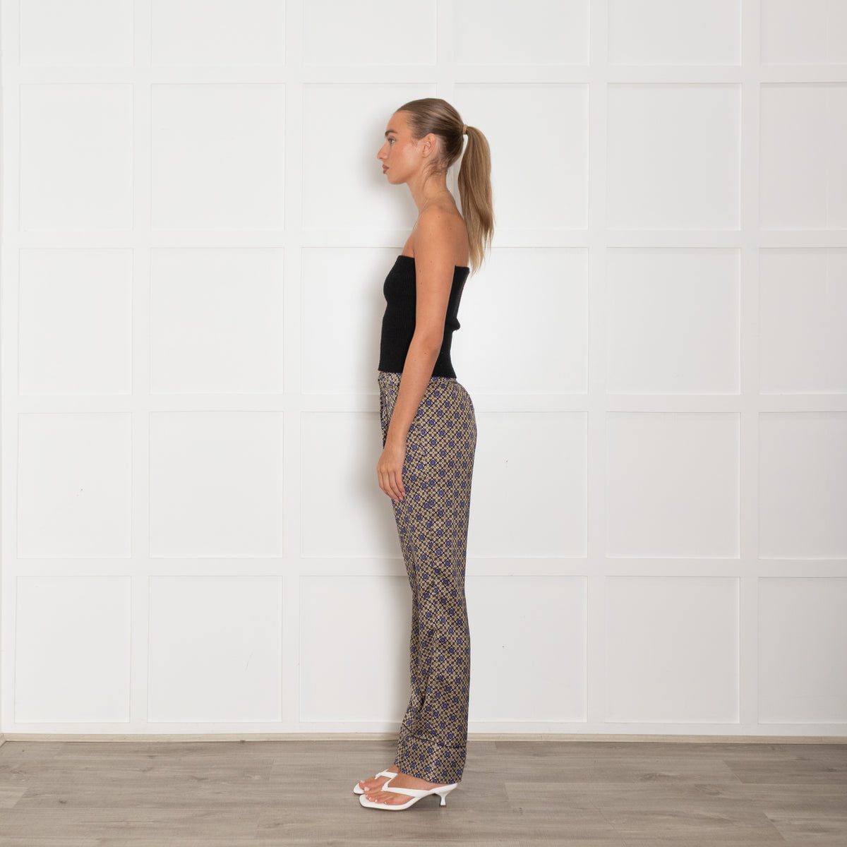 Sandro Brown Yellow Floral Trousers