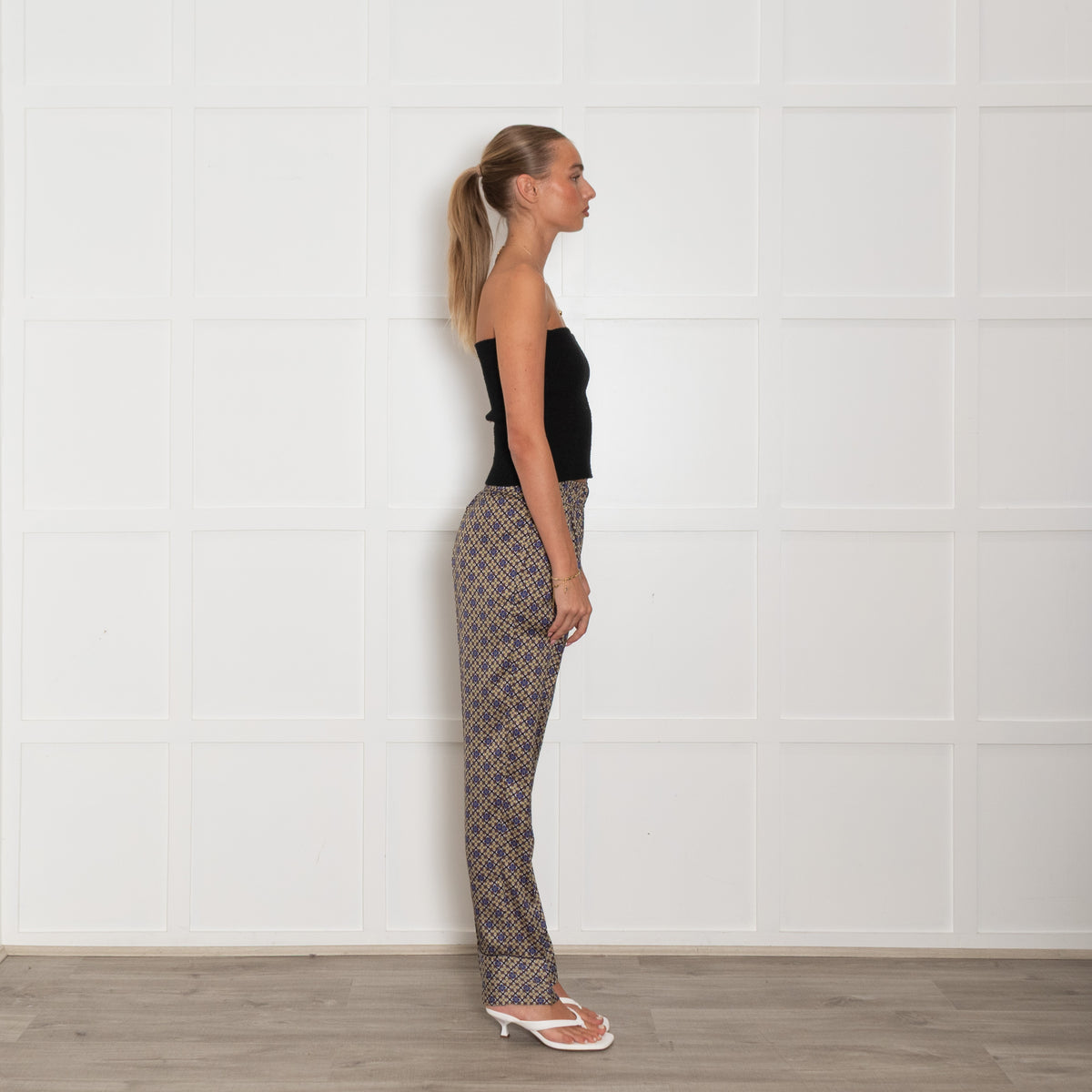 Sandro Brown Yellow Floral Trousers
