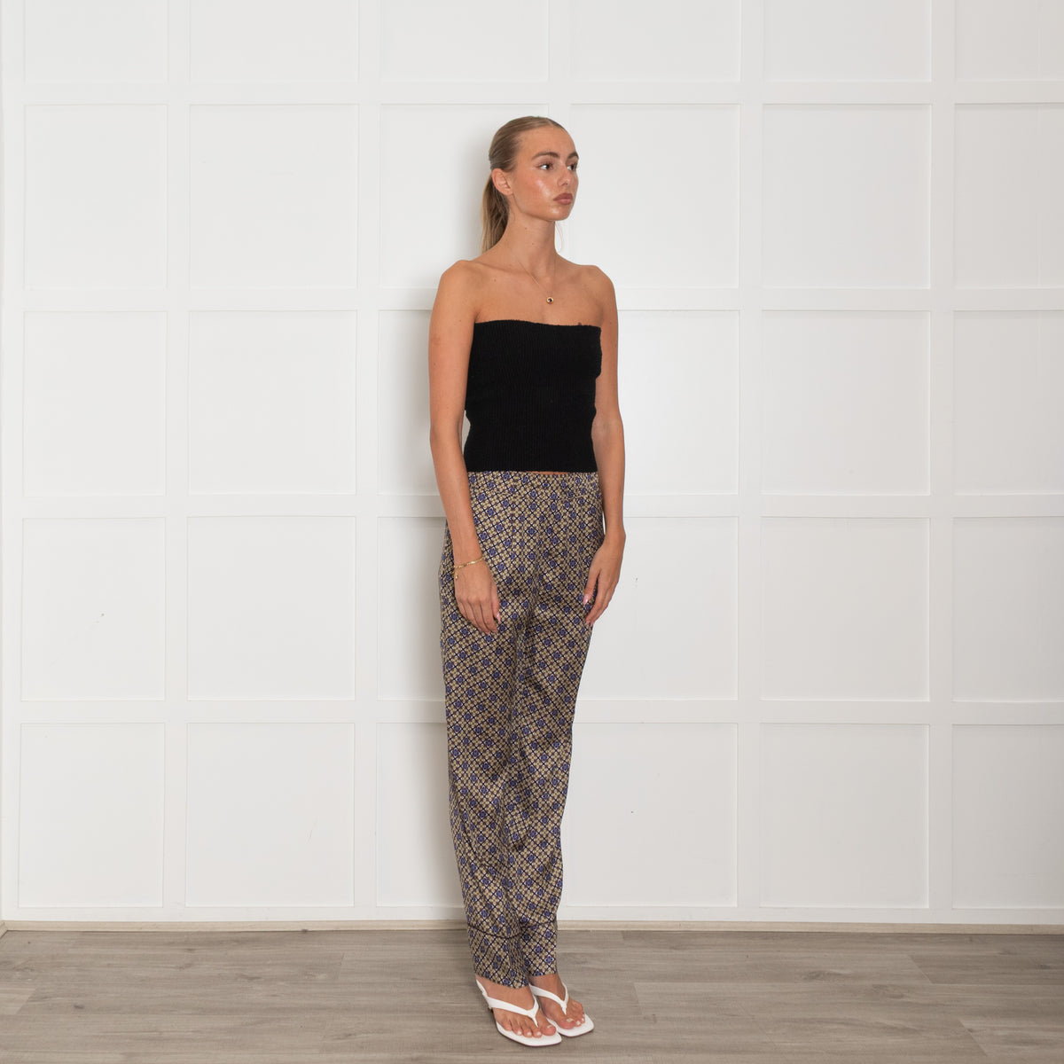Sandro Brown Yellow Floral Trousers