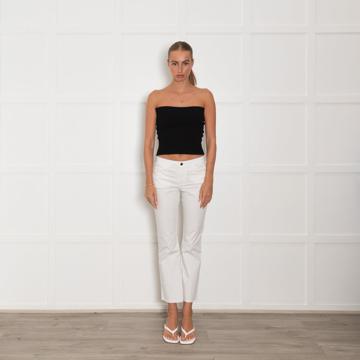 Daniel & Mayer White Cotton Raw Edge Trousers