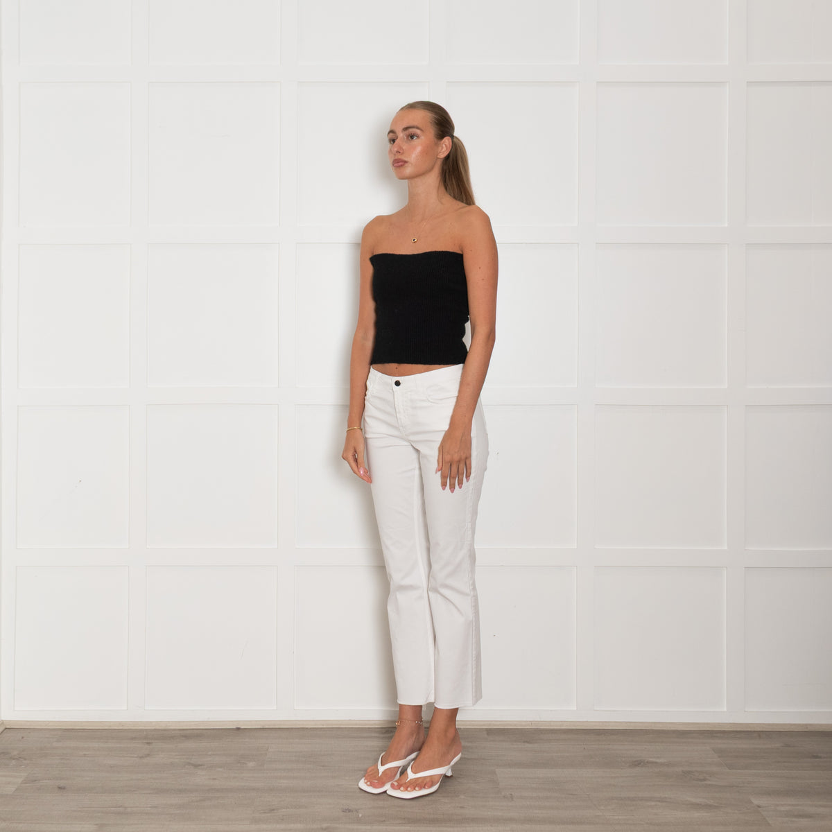 Daniel & Mayer White Cotton Raw Edge Trousers